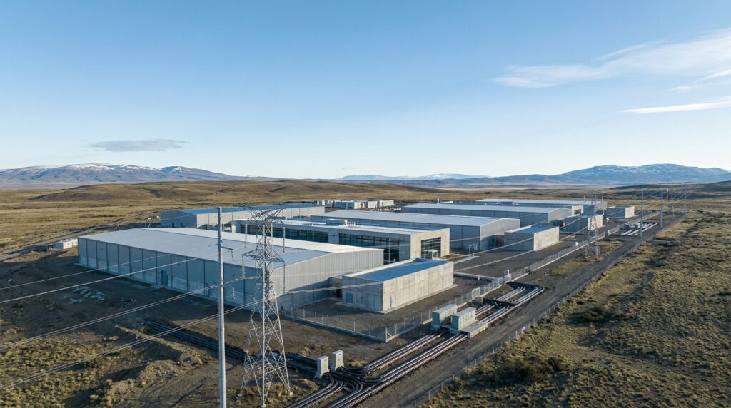 Data center en la Patagonia argentina con infraestructura eléctrica para inteligencia artificial