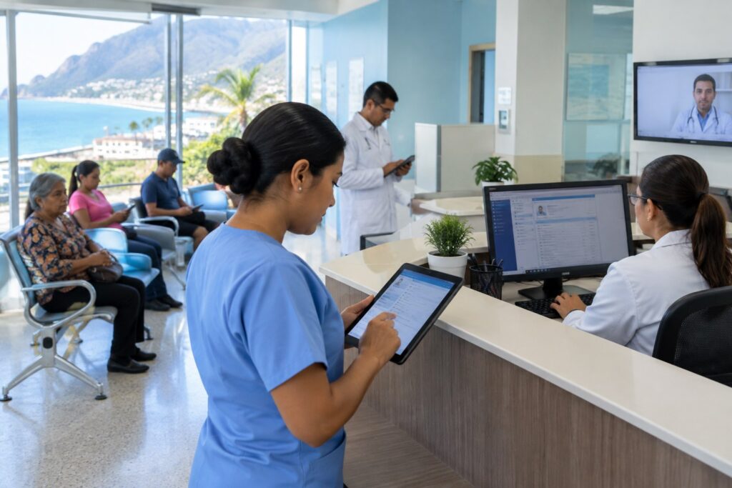 Personal sanitario utiliza herramientas digitales de telemedicina e inteligencia artificial en un centro de salud de La Guaira, Venezuela